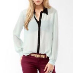 Contrast Trim Blouse