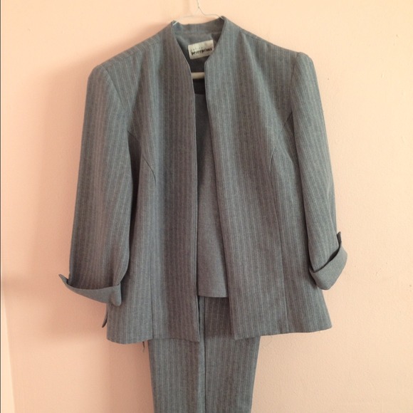 Blue gray pant suit