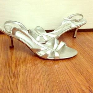 Silver low heels