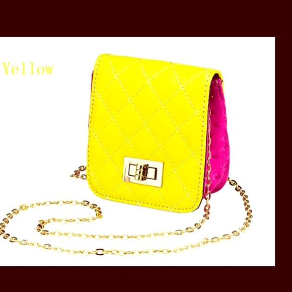 New trendy yellow and pink cross body bag