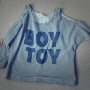 Boy toy Shirt, sweater material, cut out shoulders