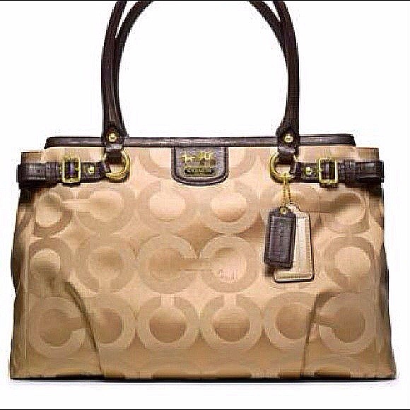 ✂💲✂COACH Madison Signature Sateen Op Art Kara Bag