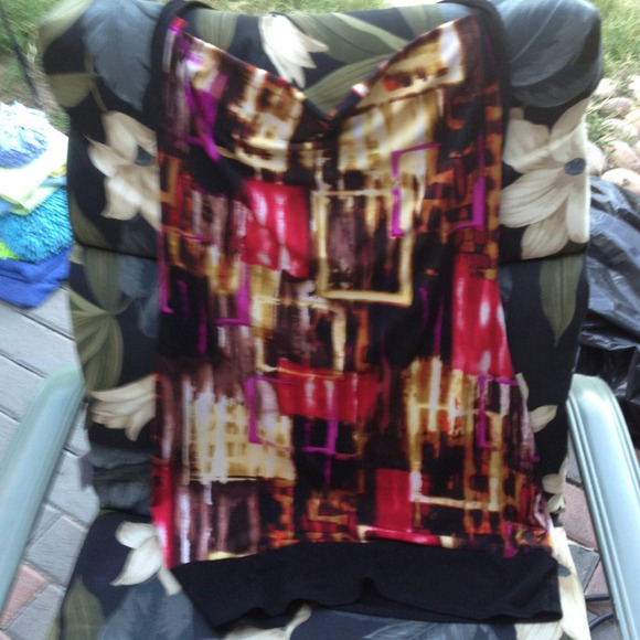 Multi colored short dress or top