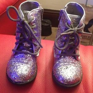 Silver sparkly toddler boots