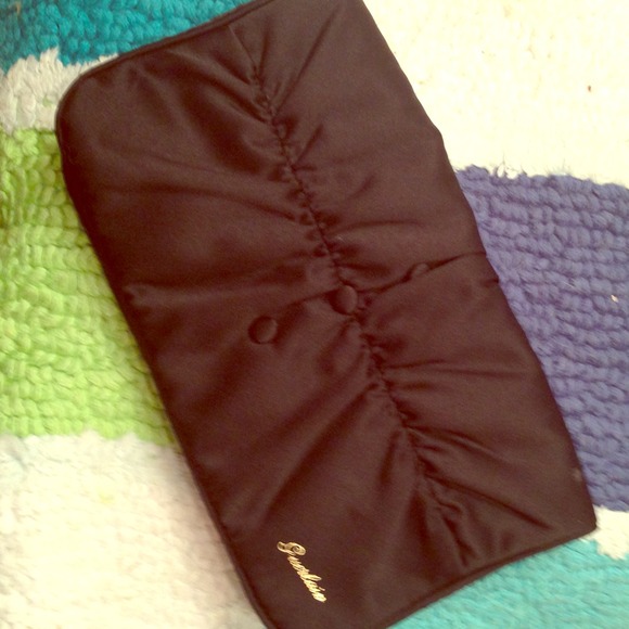 NWOT Black Satin clutch by Guerlain