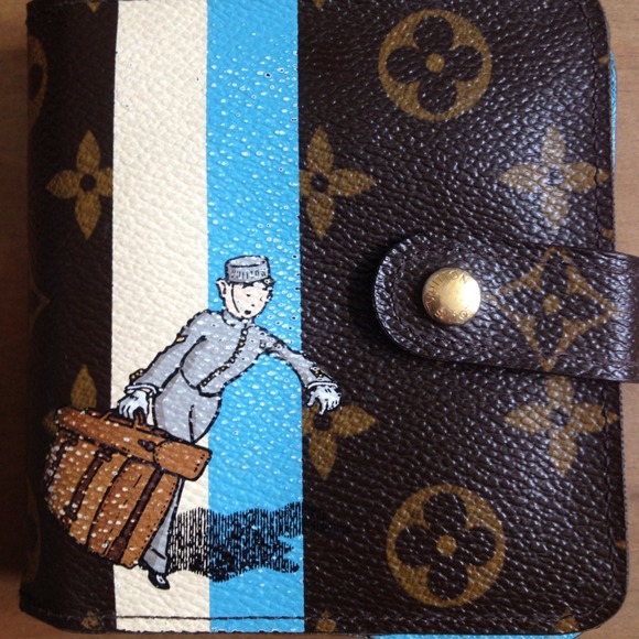 SOLD Louis Vuitton Groom Blue Monogram Wallet - Picture 2 of 4