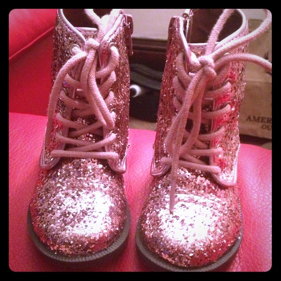 Pink sparkly toddler boots