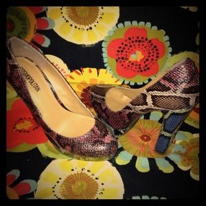 Snakeskin multi color heels !!!REDUCED!!!