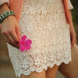 Zara Lace crochet skirt in off-white
