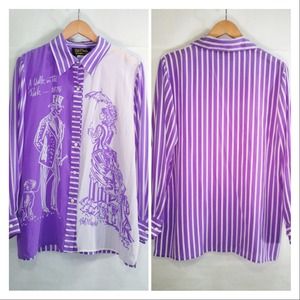 Vintage Wearable Art Blouse - Size L/Boyfriend fit