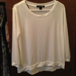 Forever 21 quarter sleeve shirt with gold studs .