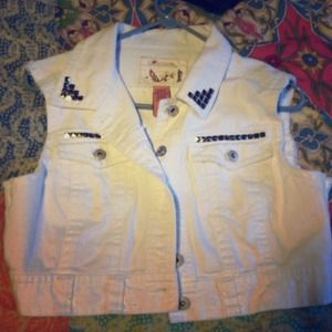 White studded jean vest hipster style