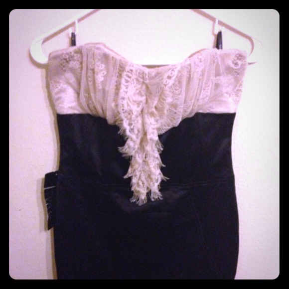 Bebe cream and black dress :)