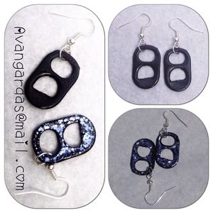 Handmade Tab Earrings with Violet Dazzle