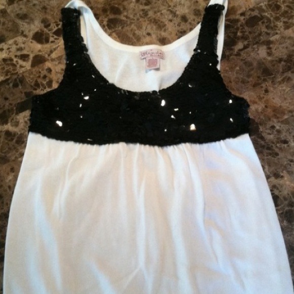 Black sequined sweater tank