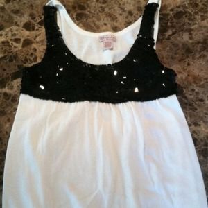 Black sequined sweater tank