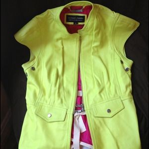 Donald Pliner Italian leather neon vest size 6