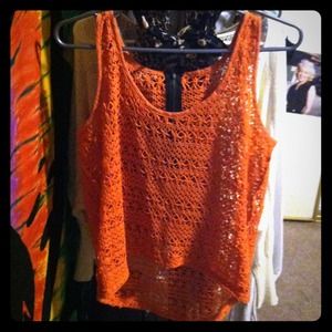 Orange knit tank
