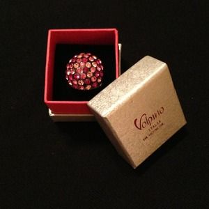 Volpino Italian Swarovski crystal and lucite ring