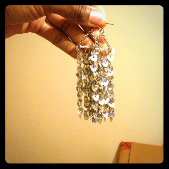 Gray,rainbow sparkly earrings