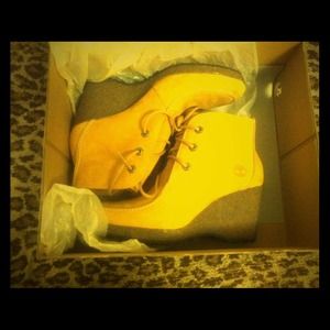 Monogram Wallaby Wheat Wedged Timberlands.