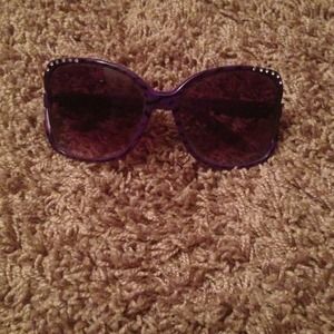 Big purple zebra shades with crystal accents