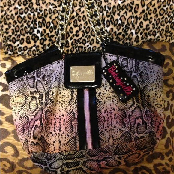 *traded* BETSY JOHNSON rainbow colored snake purse