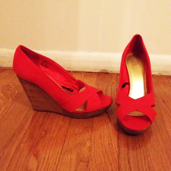 H&M Shoes - H&M Suede Wedges - Reddish/Orange