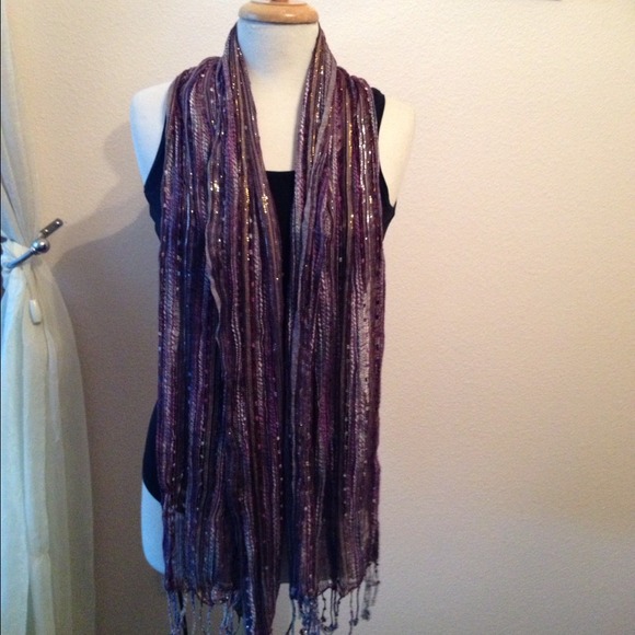 🍇Bundled🍇Purple/Multi Color Sparkle Scarf - Picture 2 of 2