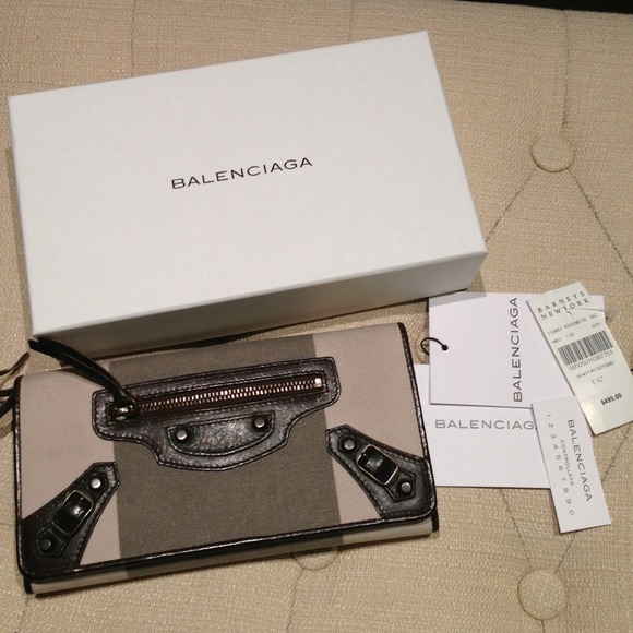Balenciaga Clutches & Wallets - Balenciaga  Arena Classic Toile Raye Money Wallet