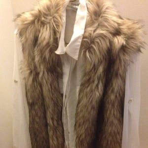 Sleeveless faux fur vest