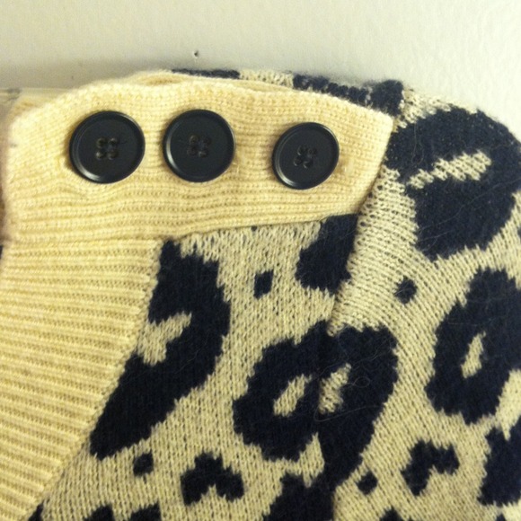 Off white/ Black Cheetah Print Sweater - Picture 2 of 3