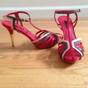 SOLD- Louis Vuitton Marbella T- strap sandals.