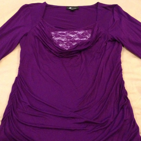 Purple lace gathered on sides