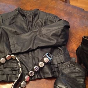 Leatherette Black Jacket Size S