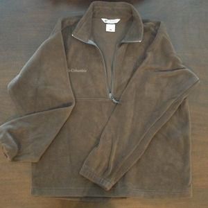 Men's Brown fleece pull over jacket