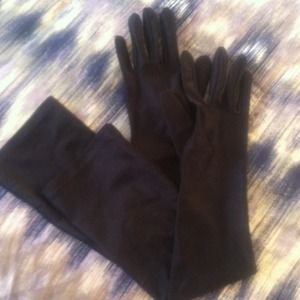 Black satin gloves worn once for a dance for pic