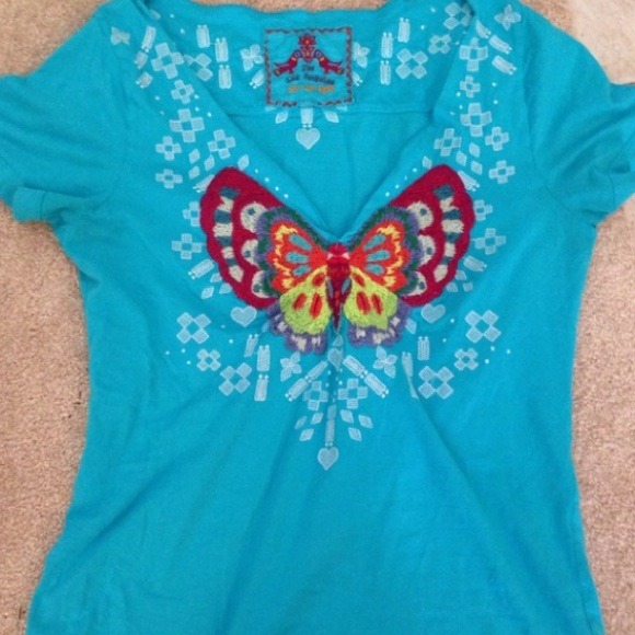 🚫BUNDLED🚫Aqua Butterfly Tee