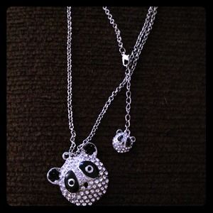 Lovely whimsical panda bear necklace