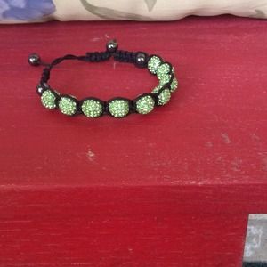 Bracelet green rhinestone with black