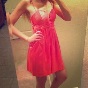 Coral dress with pockets!