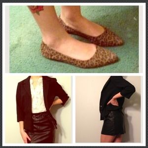 Cheetah print flats and a black blazer