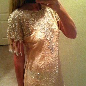 Peach beaded dress
