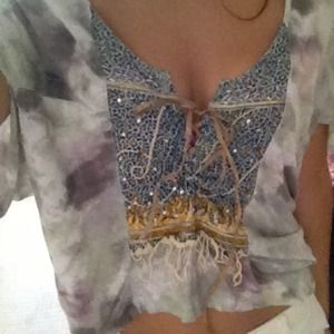 Free people flowy crop shirt