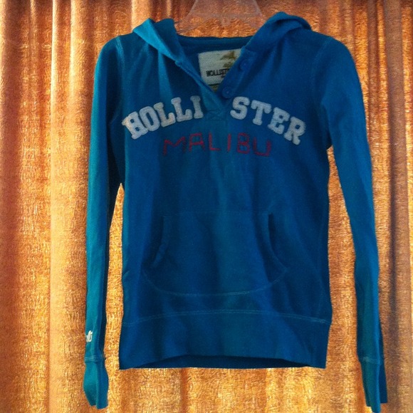 ❌SOLD❌Aqua blue Hollister hoodie