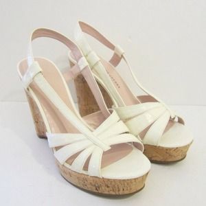 Marc Jacobs White Patent Leather Wedges 8.5