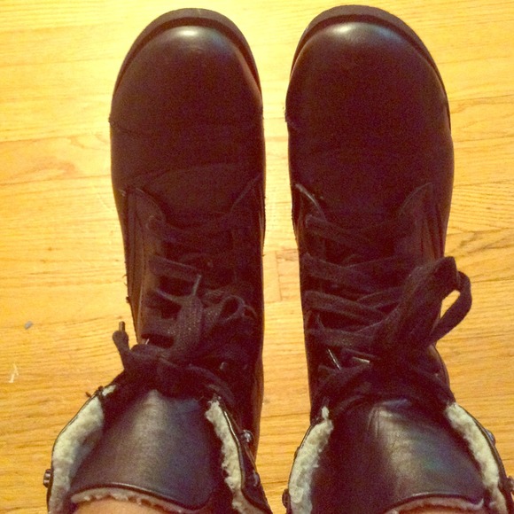 black combat boots