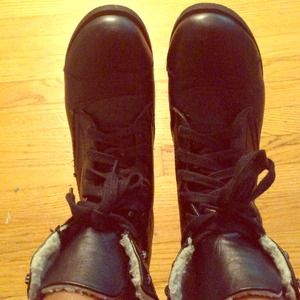 black combat boots