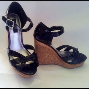 White House Black Market Black Wedges 6.5