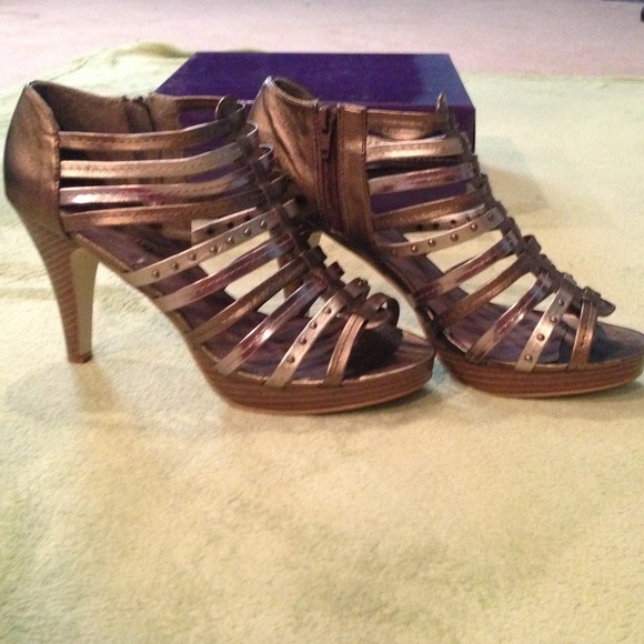 Madden Girl Bronze Gladiator Heels - Picture 3 of 4